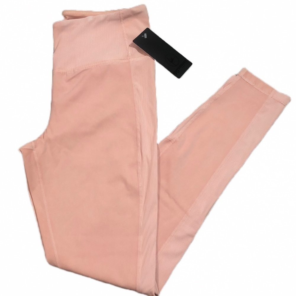 90 DEGREE BY REFLEX Stone Wash High Rise Leggings Putty Pink Wash Size Large - Picture 3 of 12